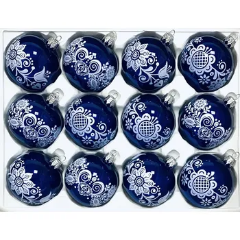 Vánoční ozdoba Irisa Dagmar 7 cm modré 12 ks