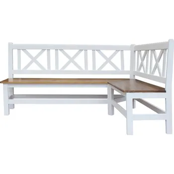 Jídelní stůl Rohová lavice SWEET HOME BAN25 pravá Barevné provedení: Bílá - tmavý dub lak