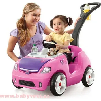 Odrážedlo Vozítko auto s vodící tyčí WHISPER II > varianta růžová