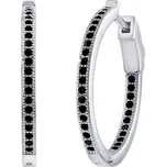 Silvego Stříbrné kruhové náušnice MILLA 22 mm s černými Brilliance Zirconia JJJE0106EBCK + 2 měsíce na vrácení zboží