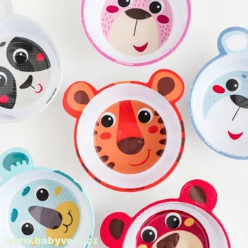 Sada nádobí Canpol babies Melaminová miska protiskluzová s oušky HELLO LITTLE 490 ml > varianta růžová