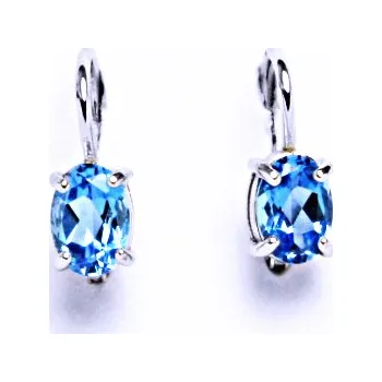 Náušnice Stříbrné náušnice, přírodní topaz swiss, náušnice ze stříbra NK 1246