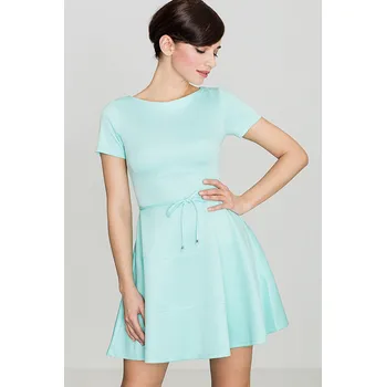 Dámské šaty Letní rozšířené šaty K090 LENITIF Barva: Mátová, Velikost: M