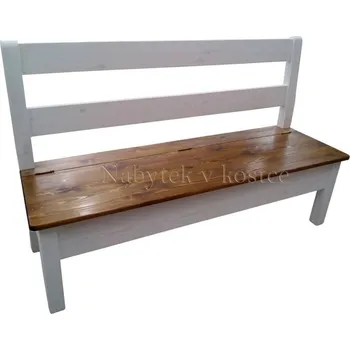 Jídelní stůl Rustikální lavice SWEET HOME BAX20 s úložným prostorem, bez područek Barevné provedení: Bílá - dub kouřový vosk, Délka: 100 cm