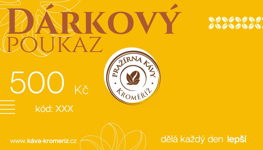 Dárkový poukaz na 500 Kč (Poukaz na kávu)