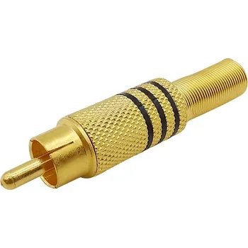 Elektrický konektor Konektor RCA CINCH černý vidlice samec pozlacený