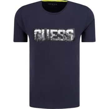 Pánská móda GUESS JEANS Tričko NYC | Barva:tmavě modrá | Velikost:XXL