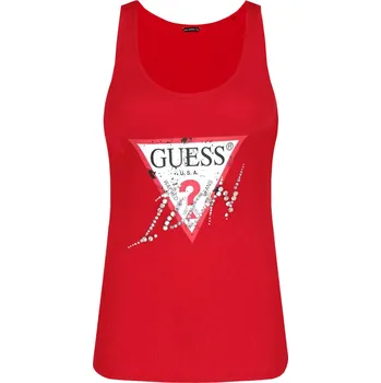 GUESS JEANS Top ICON | Barva:červený | Velikost:XS