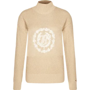 Dámský svetr Tommy Hilfiger Rolák MATT&SHINE | Barva:béžový | Velikost:M