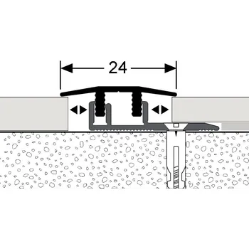 přechodová lišta Přechodová lišta Design-Clip | Küberit 578 (š. 24mm / d. 2,7m) Provedení: stříbrný F4 064 78 045