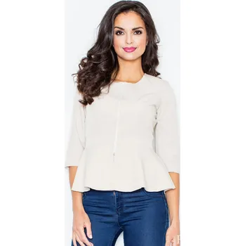 Dámské sako Halenka s 3/4 rukávy M132 Barva: Béžová, Velikost: S