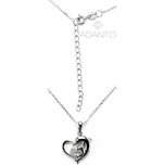Stříbrný náhrdelník delfín v srdíčku