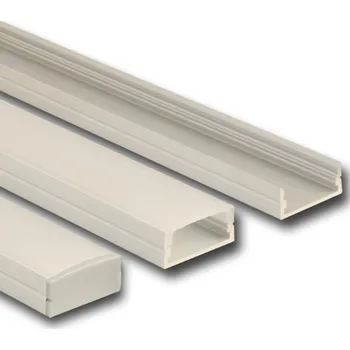 LED osvětlení MCLED Přisazený hliníkový profil PF, 24x10 mm, včetně mléčného difuzoru, 1 m