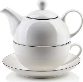 Čajová konvice Affek Design Laury porcelánová konvička na čaj se šálkem 450 ml bílá