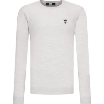 Pánské oblečení Karl Lagerfeld Vlněný svetr | Barva:popelavě šedý | Velikost:XXL