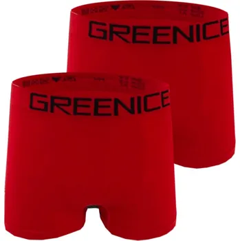Pánské spodní prádlo Bezešvé boxerky Greenice Art: 4691 ( 2 ks v balení ) Barva: Červená, Velikost: M/L