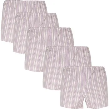 Pánské spodní prádlo 5PACK klasické pánské trenky Foltýn hnědé s proužky S Možnost vrácení zboží ZDARMA do 120 dnů!