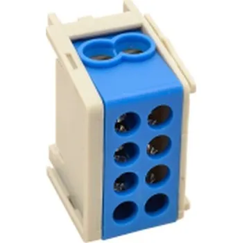 Tracon FLE-25K Rozvodná odbočná svorka, modráprůběžná 2×25mm2 / 2×25mm2, 400VAC, 101A (Tracon FLE-25K)