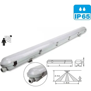 LED panel Tracon LVH1218M Prachotěsné LED svítidlo, snímač pohybu 230VAC, 18W, 2700lm, 4000K, 1-8m,10s-12m, IP65, IK08, EEI=D (Tracon LVH1218M)