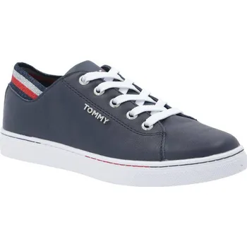 Dámské pantofle Tommy Hilfiger Kůžoné plátěné tenisky | Barva:tmavě modrá | Velikost:36
