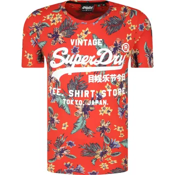Pánská móda Superdry Tričko SUPER 5'S | Barva:červený | Velikost:L