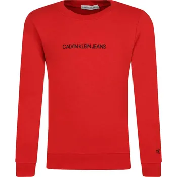 Pánská mikina CALVIN KLEIN JEANS Mikina | Barva:červený | Velikost:140