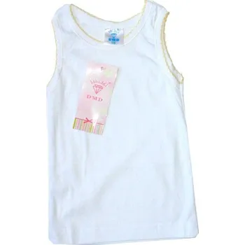 Dívčí spodní košilka bílá jednobarevná HSD-1 žlutá