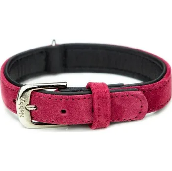 Obojek pro psa Nobby VELOURS obojek ze semišové kůže L-XL 60cm malina