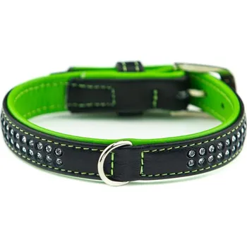Obojek pro psa Nobby Pacific Deluxe obojek se Swarovski krystaly S-M 42cm zelená