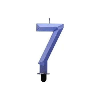 Dortová svíčka Dortová svíčka DIAMANTOVÁ MODRÁ - Číslice 7