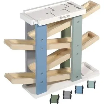 Dřevěná hračka Kindsgut dřevěná závodní dráha s parkovištěm