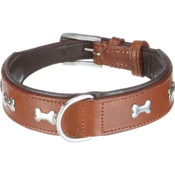 Obojek pro psa Nobby Cerro kožený obojek s kostičky 45cm hnědá