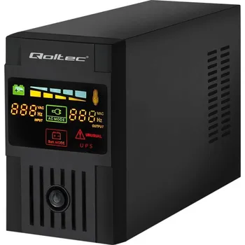 Záložní zdroj Qoltec 53956 Nepřerušitelný zdroj napájení MONOLITH, 2000VA 1200W LCD USB