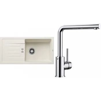 Granitový dřez Set Blanco 11-C 25 (dřez Favum XL 6 S Bílá soft + baterie Mila Chrom)