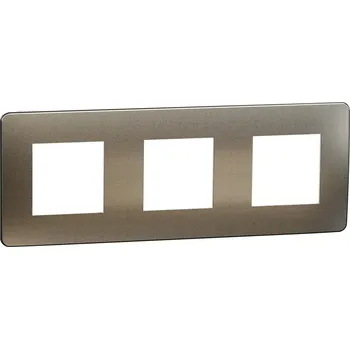 vypínač Krycí rámeček NOVÁ UNICA STUDIO METAL trojnásobný, Bronze/Bílý