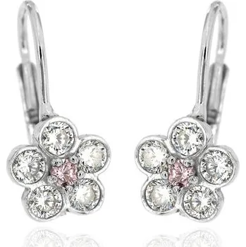 Náušnice Zlatnictví U Kostela Dámské náušnice bílo-růžové kytičky 705br 688496905