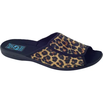 Dámské pantofle Dámské pantofle přezůvky ADANEX SARA 13794 leopard tmavší otevřená špička velikost: 36
