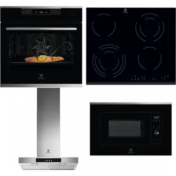 Set domácích spotřebičů ELECTROLUX KOBCS31X + ELECTROLUX EHF6343FOK + ELECTROLUX LFT426X + ELECTROLUX LMS2203EMX