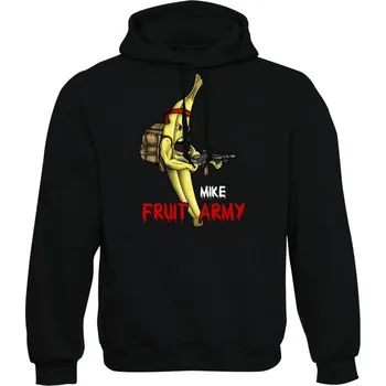 Pánská mikina Mikina s kapucí Mike - Fruit army - černá
