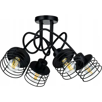 BERGE Závěsné svítidlo LOFT - 4x E27 - ČERNÁ JISKRA LK0004-4XK004