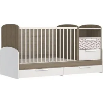 Dětská postýlka Faktum kombi postýlka Poppi s lištou proti okusu 120 x 70 cm - s motivem obláčků