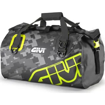 Zavazadlo na motocykl Ea115cm vodotěsná taška givi, kamufláž šedá, objem 40 l., rolovací uzávěr, upínací oka