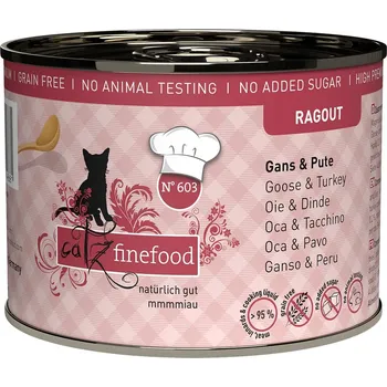 Krmivo pro kočku catz finefood Ragout No.603 husí & krůtí maso 6 × 190 g