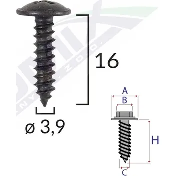 Šroub Samořezný šroub univerzální Romix 40506Z - 25 ks