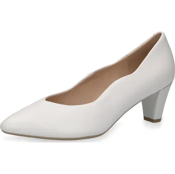 Dámské lodičky Dámská kožená lodička 9-9-22400-20-102 Caprice bílá Barva: white nappa, Velikost: 39