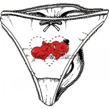 Ostatní Dámské kalhotky s potiskem - Srdíčka - XL