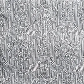 Papírový kapesník Ambiente ubrousky Elegance 40x40cm, 3V, stříbrné - 15 ks