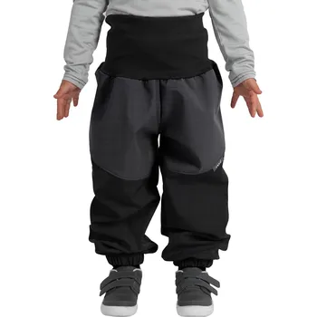 Dětská móda Batolecí softshellové kalhoty s beránkem Light, Černá Žíhaná, Šedá Žíhaná Velikost: 80/86