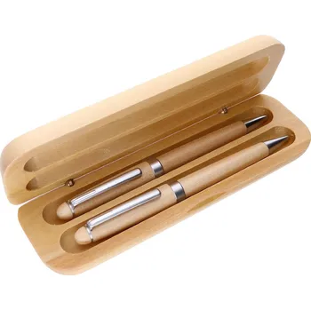 Kuchyňská minutka MPM Dřevěné kuličkové pero a mikrotužka v dřevěném boxu A10.3000.53