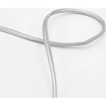 Řemínek na hodinky Kulatý řemínek, imitace kůže, stříbrný, průměr 6mm